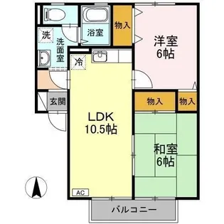 セジュール力石 A棟【205号室】の間取り