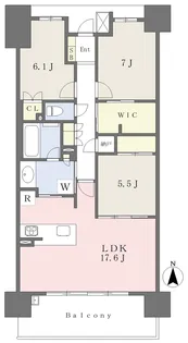 ウェリス南持田緑彩苑B棟 805号【805号室】の間取り