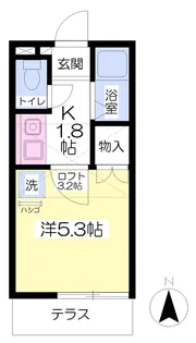 エクセルシャトー中田【101号室】の間取り