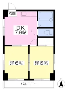 ラブレ清水町【203号室】の間取り