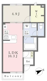 THE CITY山吹Ⅱ【102号室】の間取り