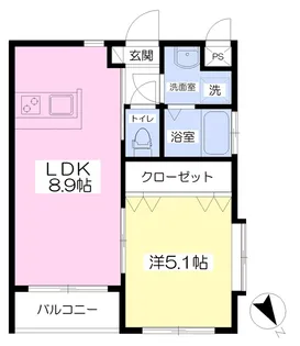 ロアジス衣山【103号室】の間取り