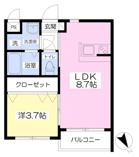 ロアジス衣山【302号室】の間取り