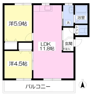 フレグランスくぼたA棟【101号室】の間取り