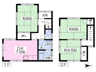 愛媛県松山市古川西2丁目【一戸建】の間取り
