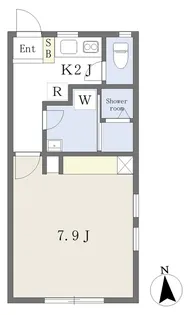 ホームズ福音寺【102号室】の間取り