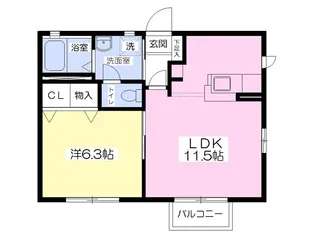 シャーメゾンあい【205号室】の間取り