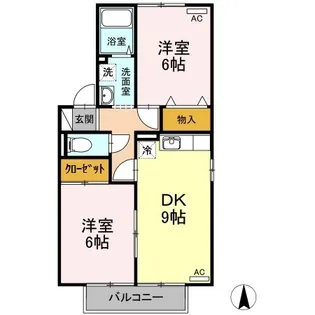 倫世館 B棟【201号室】の間取り