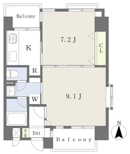 ウインドパレス歩行町 902号【902号室】の間取り