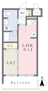 カレント茶屋が坂【703号室】の間取り