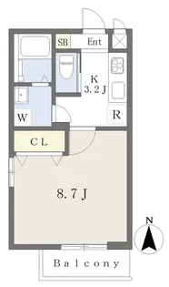 ベルソーレ木屋町【402号室】の間取り