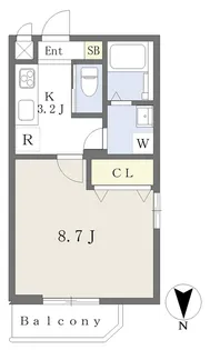 ベルソーレ木屋町【403号室】の間取り
