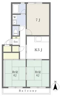 市川マンション【102号室】の間取り
