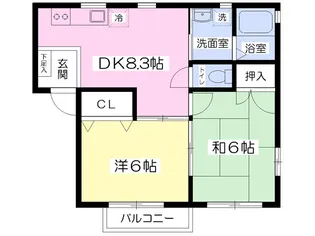 平方ハイツ【202号室】の間取り