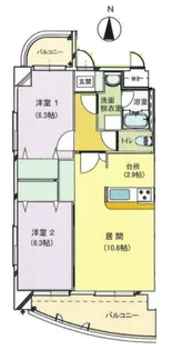 ブライムマンションはなみずき【402号室】の間取り
