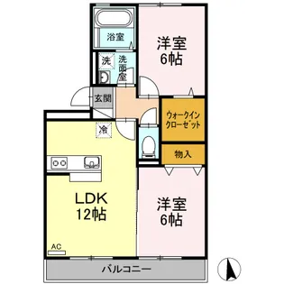 ジュネス針田 B棟【303号室】の間取り