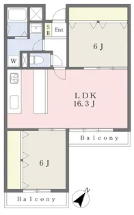 天神コート【105号室】の間取り