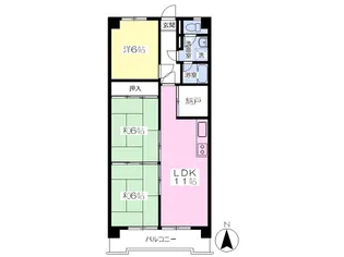 グリーンハイツ朝日ケ丘【203号室】の間取り