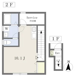 グランフィールドS北黒田【202号室】の間取り