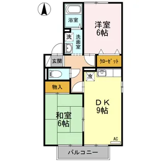 カーサカメリア B棟【201号室】の間取り