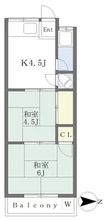 第二向陽ハイツ【202号室】の間取り