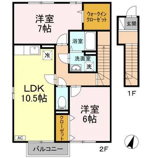 ボヌール・SN A棟【103号室】の間取り