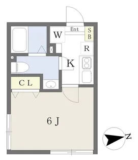 アザーレ・キュリオス長津田 C【105号室】の間取り