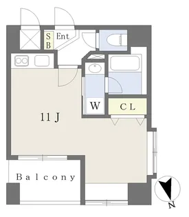 オスト・ヴォルケ東雲【502号室】の間取り