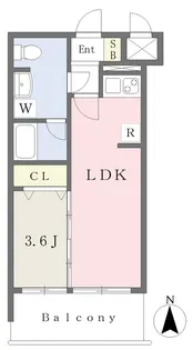 カレント茶屋が坂【903号室】の間取り