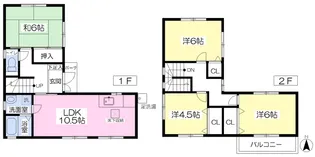 愛媛県松山市正円寺1丁目【一戸建】の間取り