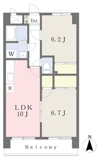 2LDKの間取り画像