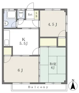 大石アパート【202号室】の間取り