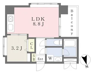 オスト・ヴォルケ東雲【801号室】の間取り
