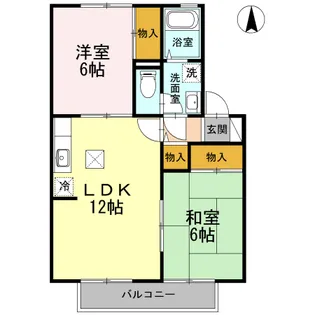 ハイカムール鴨川 B棟【102号室】の間取り