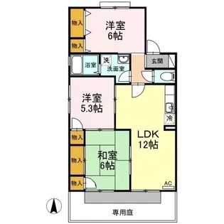 エスポワール34 B棟【102号室】の間取り