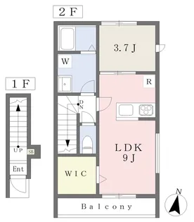 GALLERY HOUSE 衣山 A【201号室】の間取り