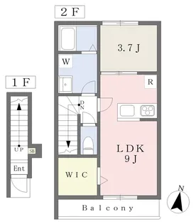 GALLERY HOUSE 衣山 A【205号室】の間取り