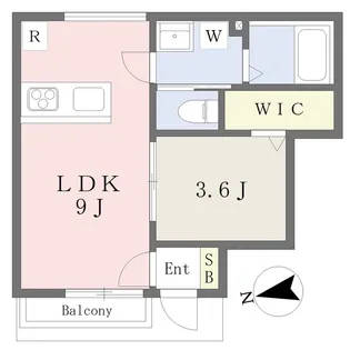 GALLERY HOUSE 衣山 B【105号室】の間取り