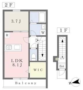 GALLERY HOUSE 衣山 B【202号室】の間取り