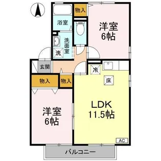 リビングタウン西長戸 C棟【101号室】の間取り