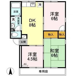 ファミール三好 B棟【102号室】の間取り