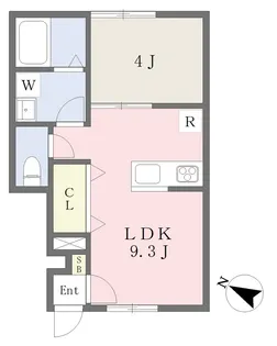 ヴィラ・アンソレイエ田窪【102号室】の間取り