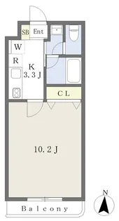 フットマーク【105号室】の間取り