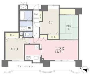 ネオステージ清水町【1402号室】の間取り