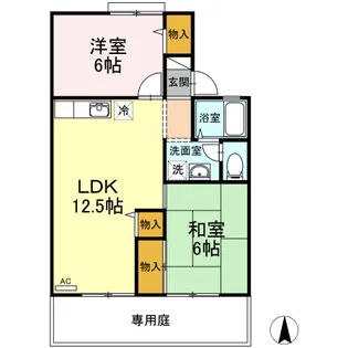 2LDKの間取り画像