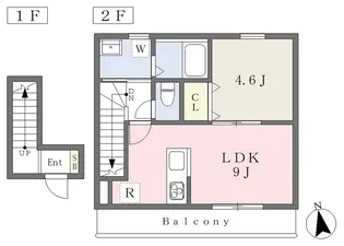Enzo三町A棟【202号室】の間取り
