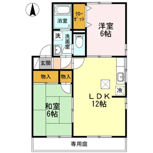 ヴィラージュ・95 B棟【101号室】の間取り