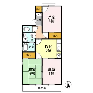 セジュール久万ノ台 B棟【103号室】の間取り