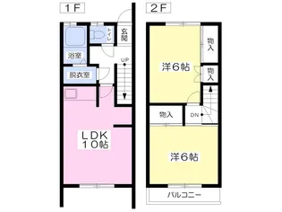 宮城県多賀城市町前2丁目【テラスハウス】の間取り