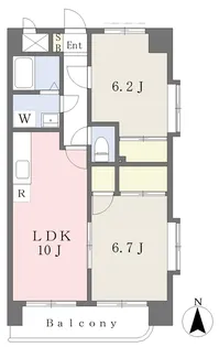 2LDKの間取り画像